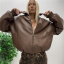 giubbotto effetto pelle bomber